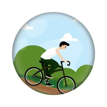 Man in a bike Stock Illustration