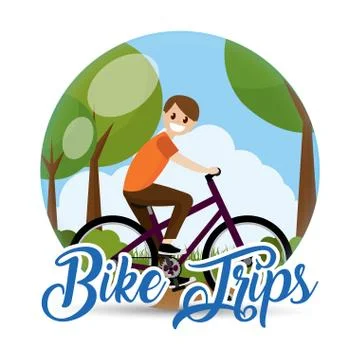 Man in a bike Stock Illustration