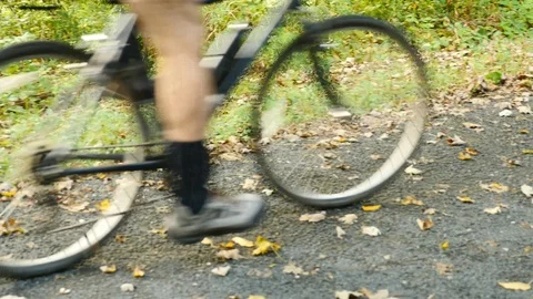 Man biking away from camera Stock Footage 126966968
