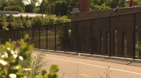 Man Biking on Bike Path Stock Footage 42763363