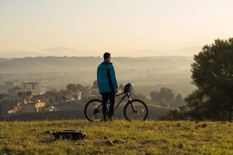 Man biking Stock Photos