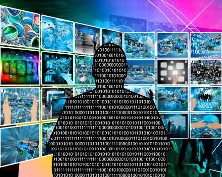 Man - binary code イラスト素材