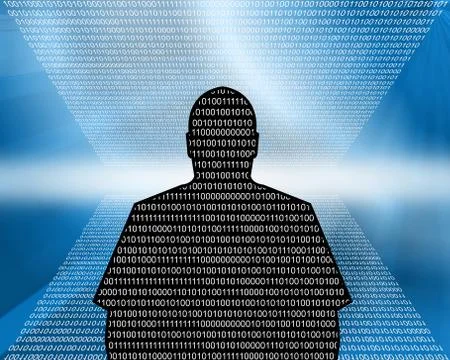 Man - binary code イラスト素材