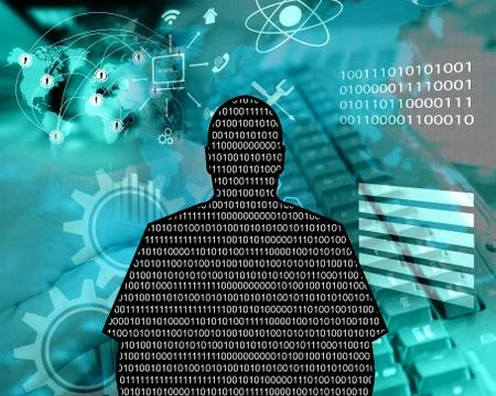 Man - binary code イラスト素材