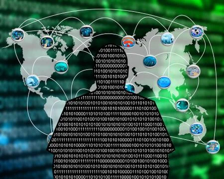 Man - binary code イラスト素材