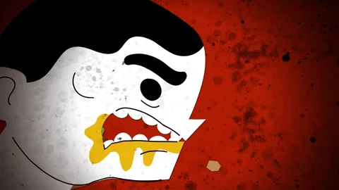 Man with binge eating disorder devouring junk food Video stock 342376703