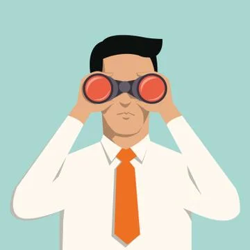 Man with binoculars Stock Illustration