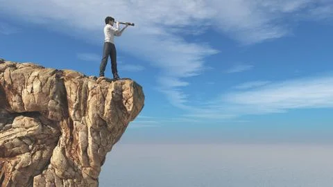 Man with binoculars Stock Illustration