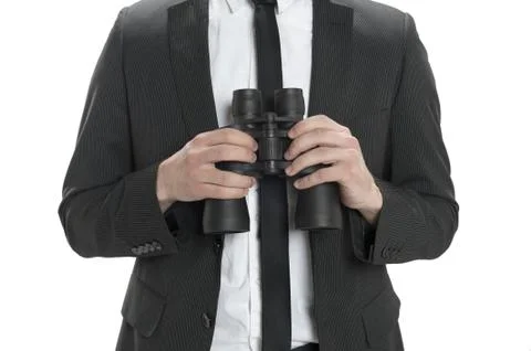 Man with binoculars Stock Photos