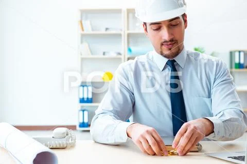 Man in bitcoin mining business concept Stock Photos