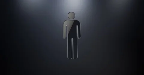 Man Black 3d Icon Video stock 71156769