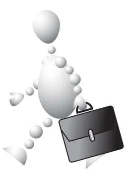 Man with a black briefcase Stock Illustration