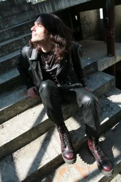 Man in black Stock Photos