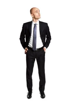 Man in Black Suit looking left Stock Photos