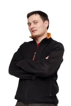 Man in black sweater Stock Photos