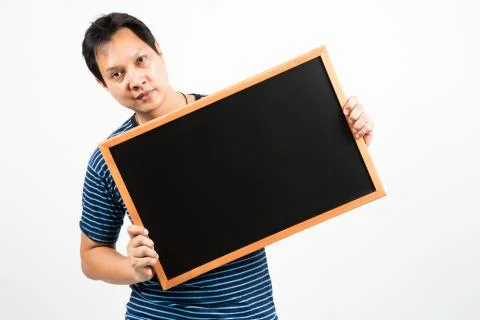 Man with blackboard Stock Photos