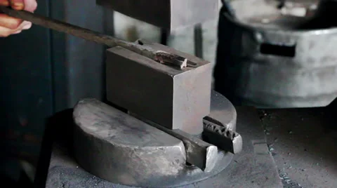 Man in the blacksmith shop Stock Footage 36478549