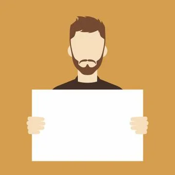 Man with blank sign イラスト素材