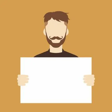 Man with blank sign Stock-Illustration
