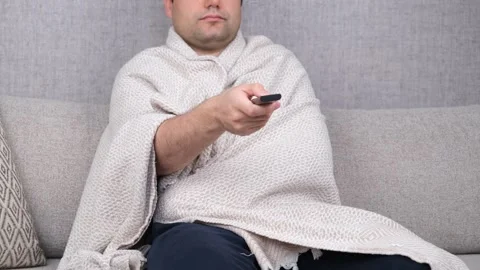 Man blanket home Stock Footage 268698094