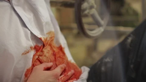 Man with a bleeding wound close-up Stock Footage 71546554