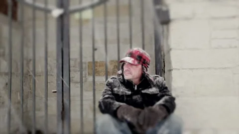 Man in a Blizzard Stock Footage 162256977