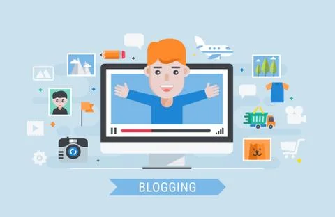 Man blogger Stock Illustration