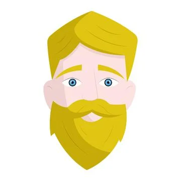 Man with blond beard face. Vector Ilustración de archivo