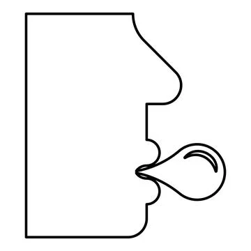 Man is blowing a bubble with chewing gum Head man with bubble gum contour o.. Иллюстрация