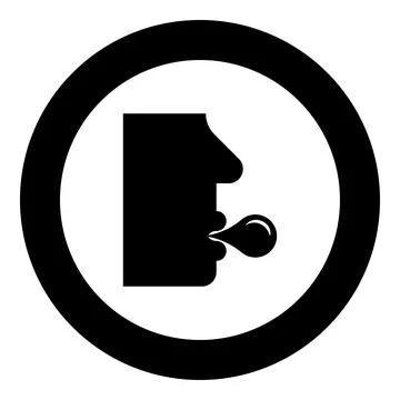 Man is blowing a bubble with chewing gum Head man with bubble gum icon in c.. Stock Illustration