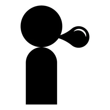 Man blowing bubble gum icon black color vector illustration image flat style Stock Illustration