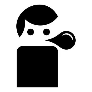 Man blowing bubble gum icon black color vector illustration image flat style Ilustração Stock