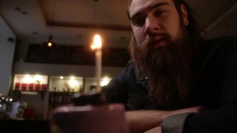 The man blows out the candle Stock Footage 223884037