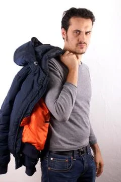 Man with blue jacket Stock Photos