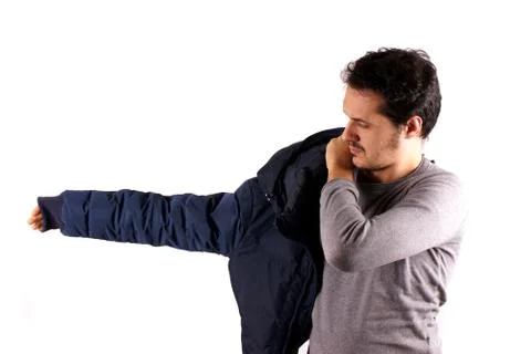 Man with blue jacket Stock Photos