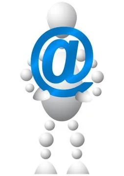 Man with blue at-symbol Stock Illustration