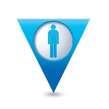 Man BLUE triangular map pointer Stock Illustration