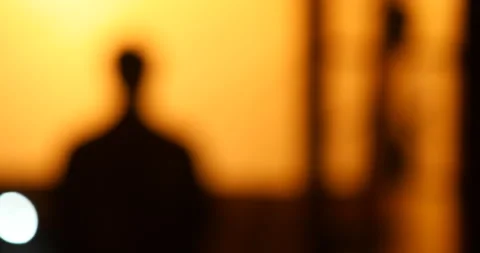 Man Blur Head Silhouette at window Vidéo 335693478