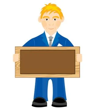 Man with board Stock Illustration