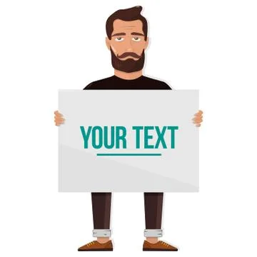 The man with the Board. Vector illustration. Stock Illustration