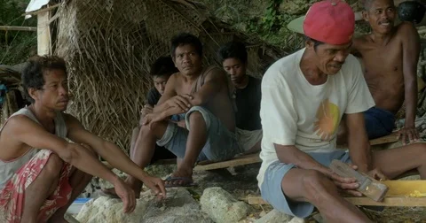 Man boat making 2 Stock Footage 74723560