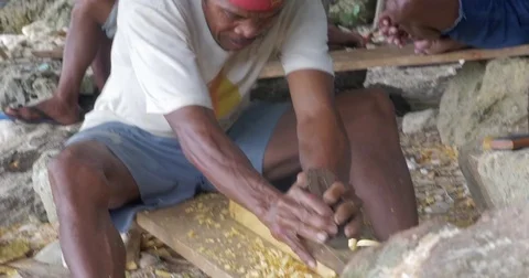 Man boat making 3 Video stock 74723516