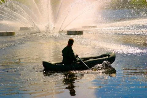 The man in a boat Stock Photos