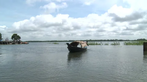 Man on a boat in the River Ganjees Stock Footage 61850118