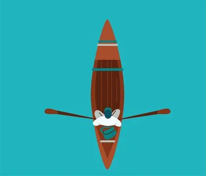 The man in the boat vector illustration. Top view. Fisherman background Ilustração Stock