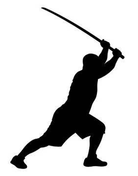 Man with bokken Stock Illustration