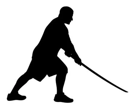Man with bokken Stock Illustration