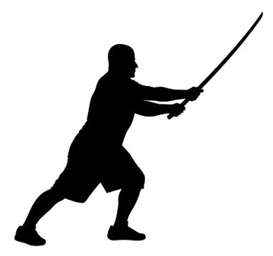Man with bokken Stock Illustration