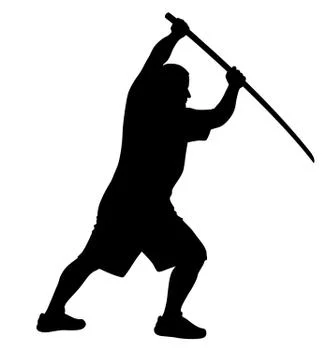 Man with bokken Stock Illustration