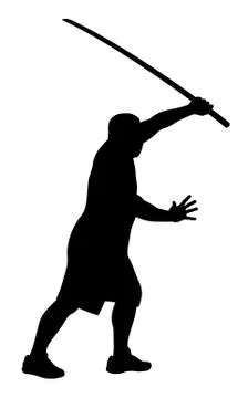 Man with bokken Stock Illustration
